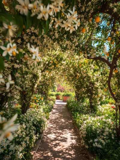 Citrus Garden Path Photography Poster.