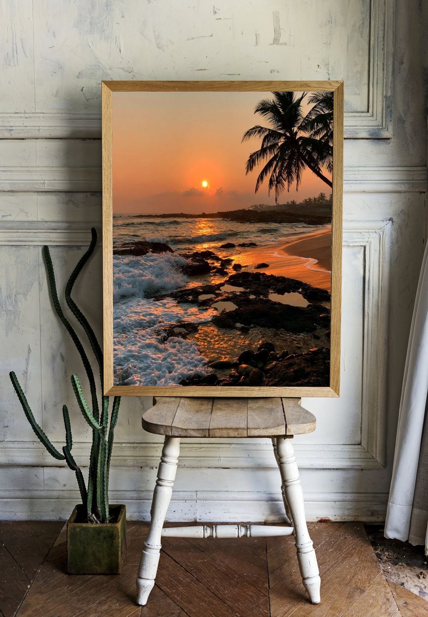 Tropical Sunset Beach Poster. — room view 1