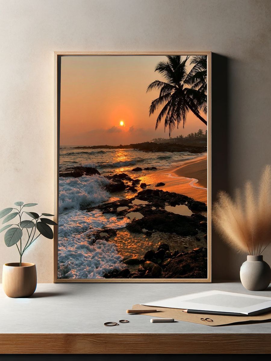 Tropical Sunset Beach Poster. — room view 2