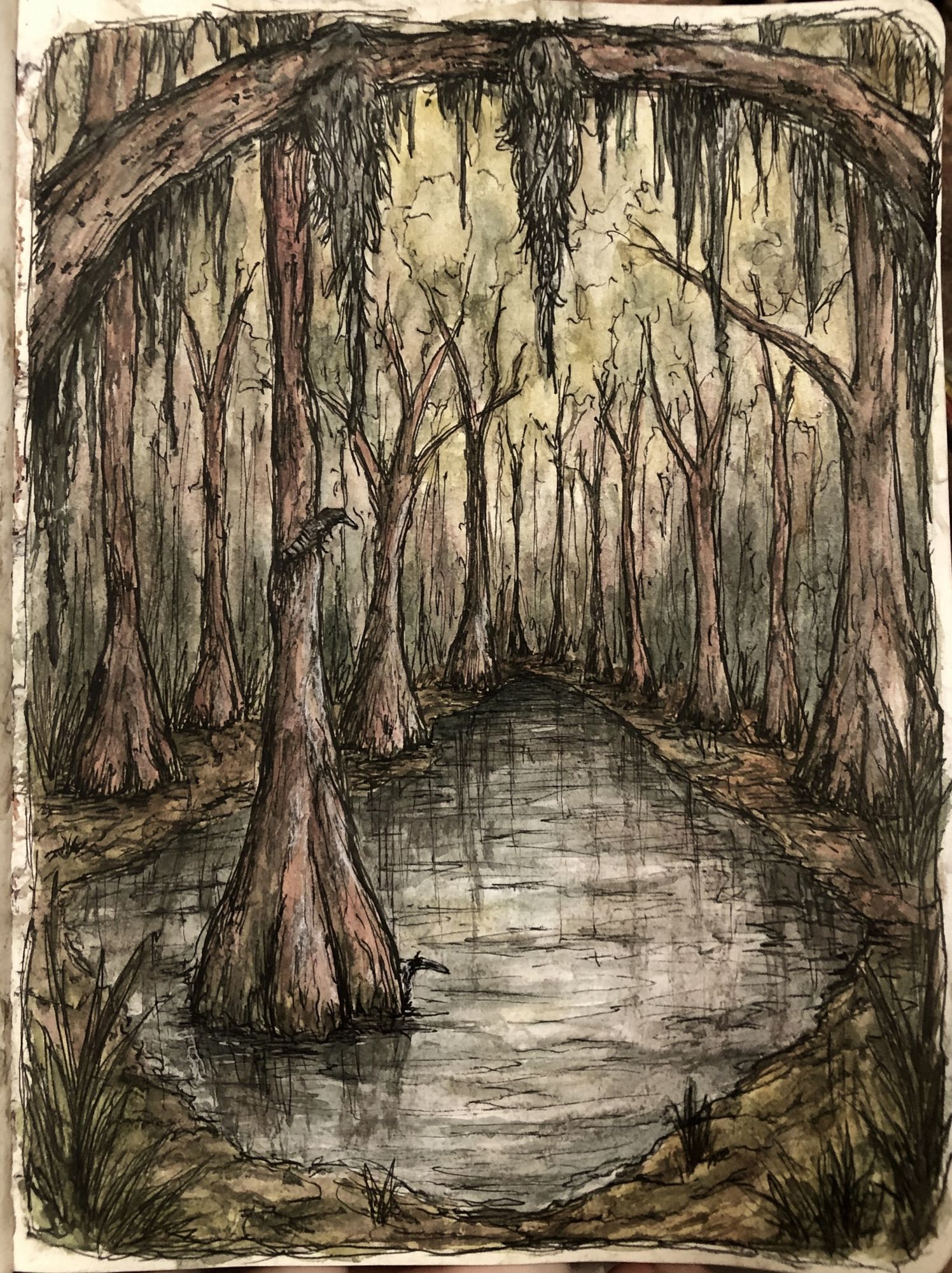 Swamp Forest Watercolor Poster. poster — nature art