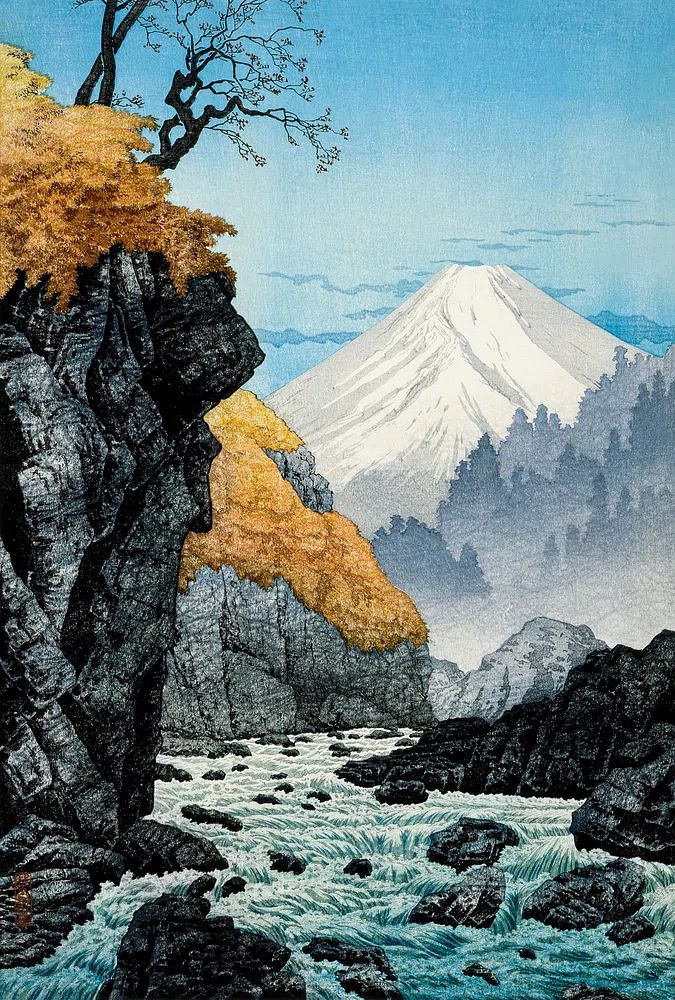 Foot Mount Ashitaka (1932) print. poster — nature art