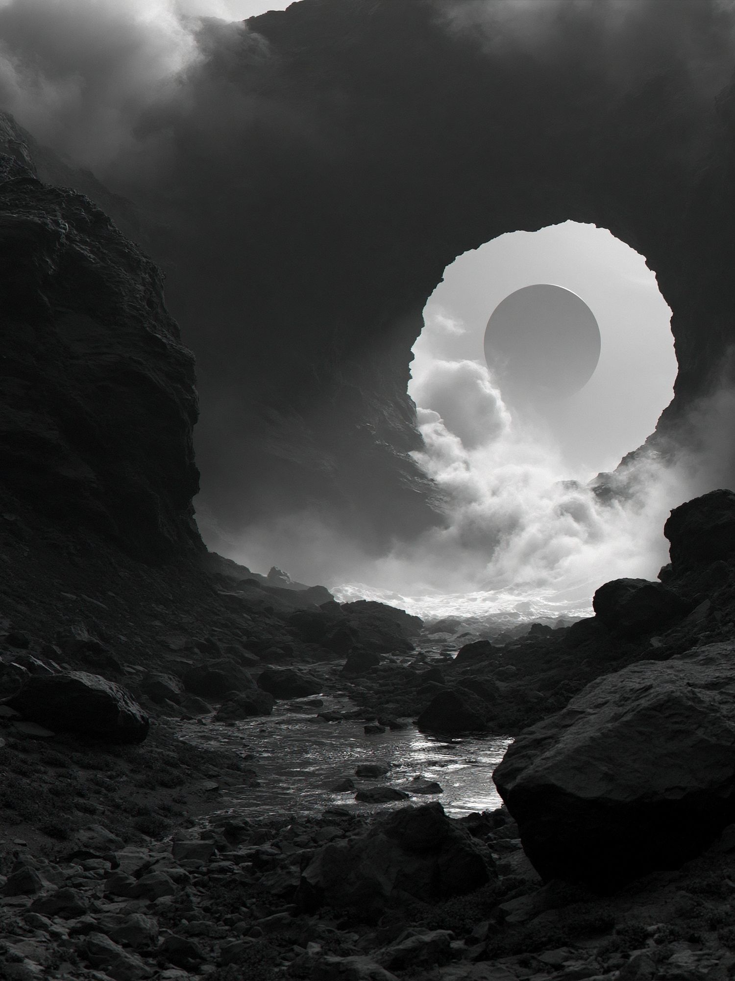 Eclipse Cave Landscape Print. poster — nature art