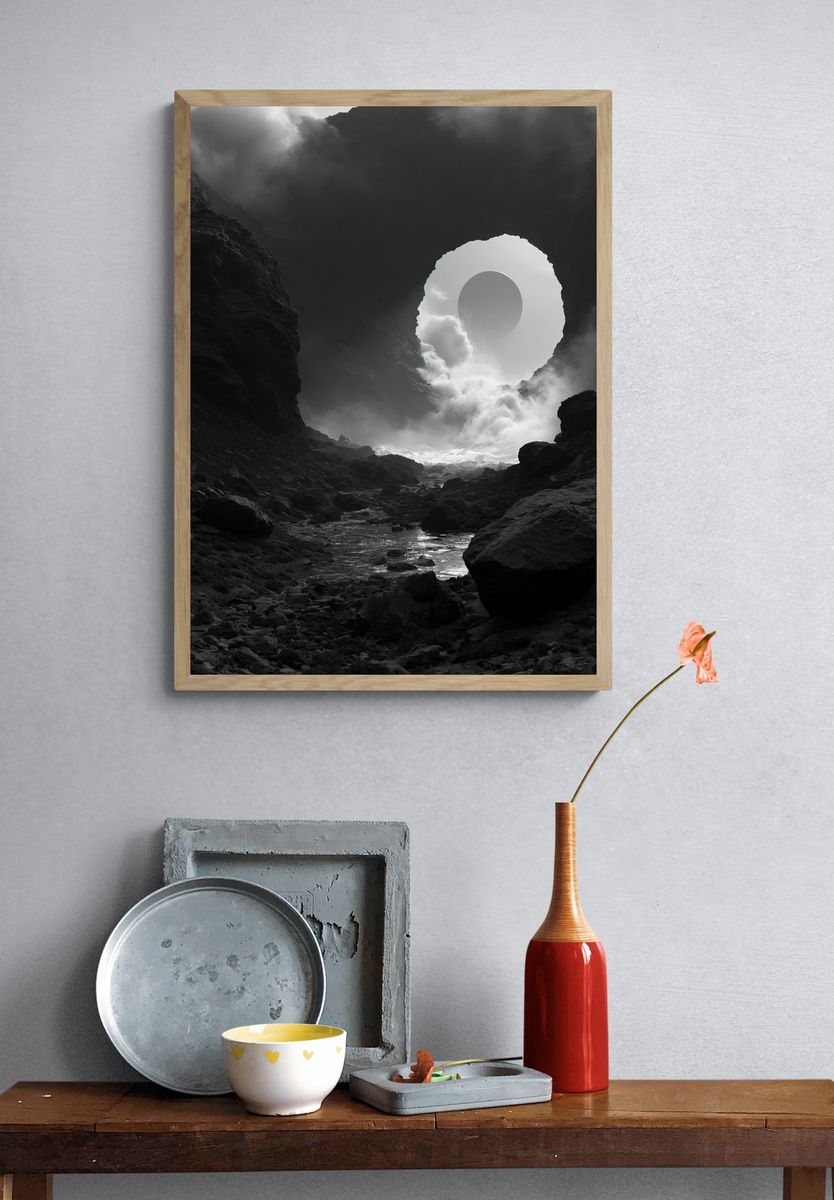 Eclipse Cave Landscape Print. — room view 3