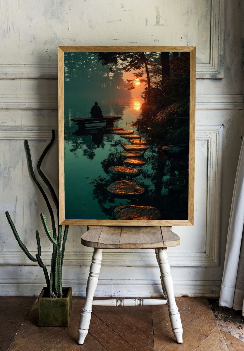 Sunset Forest Meditation Print. — room view 1