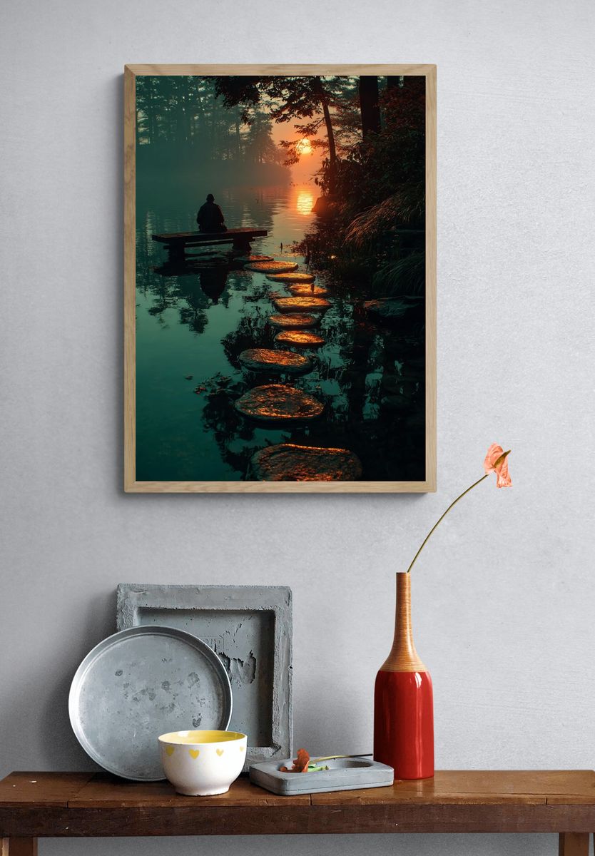 Sunset Forest Meditation Print. — room view 3