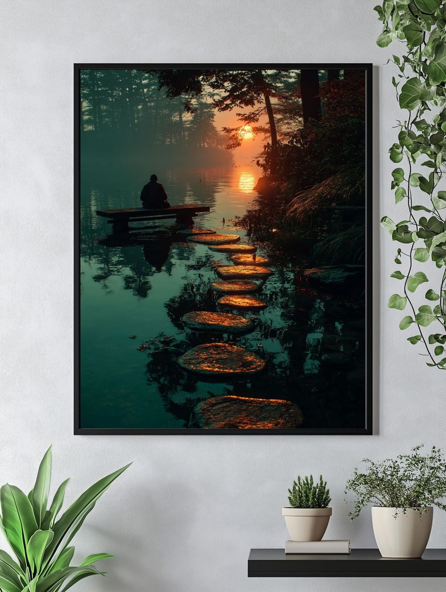 Sunset Forest Meditation Print. — room view 4