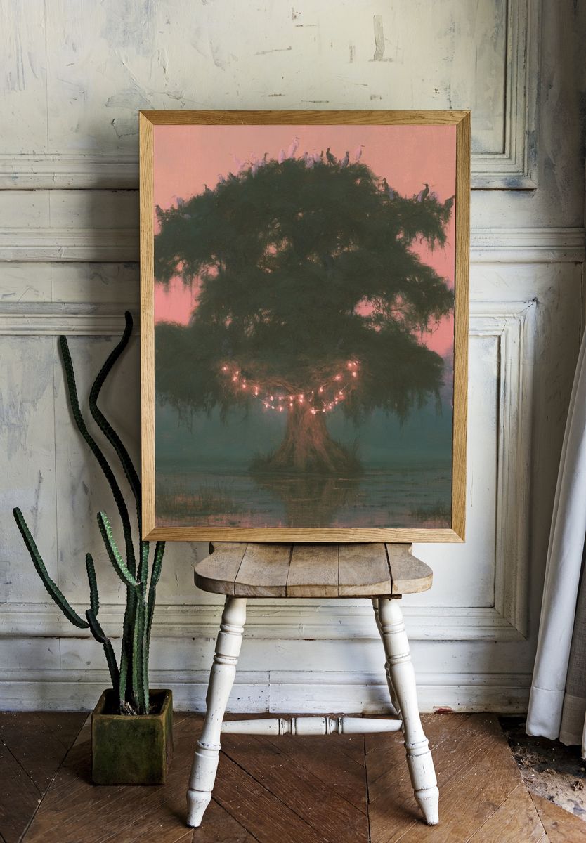 Enchanted Tree at Dusk Print. room preview