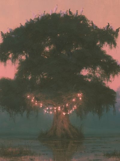 Enchanted Tree at Dusk Print.