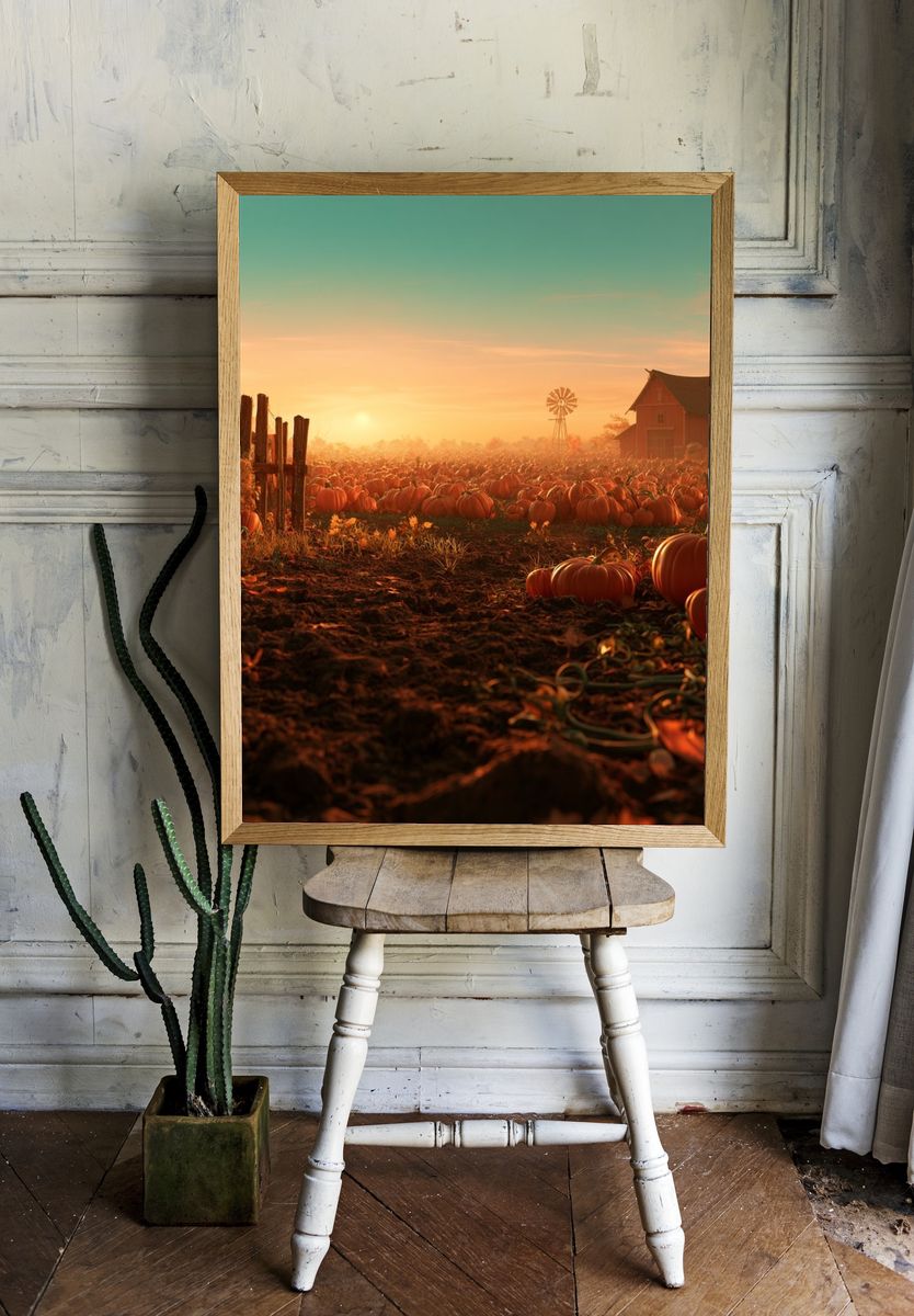 Autumn Pumpkin Patch Poster. — room view 1