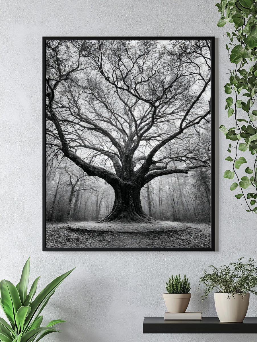 Ancient Tree in Mist Poster. — room view 4