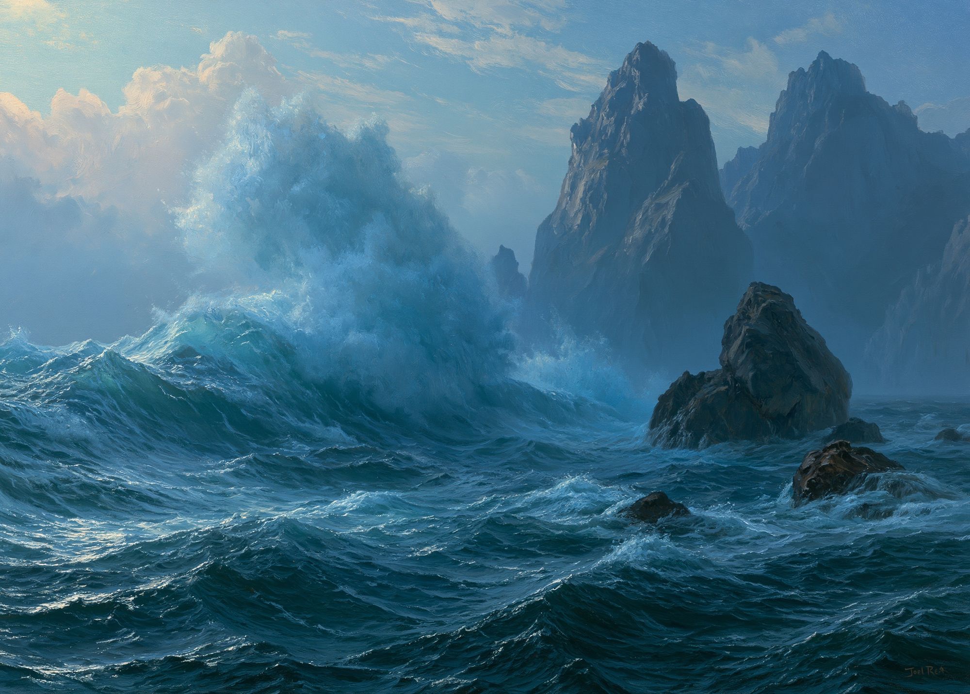 Stormy Sea Cliffs — Fine-Art Print. poster — nature art