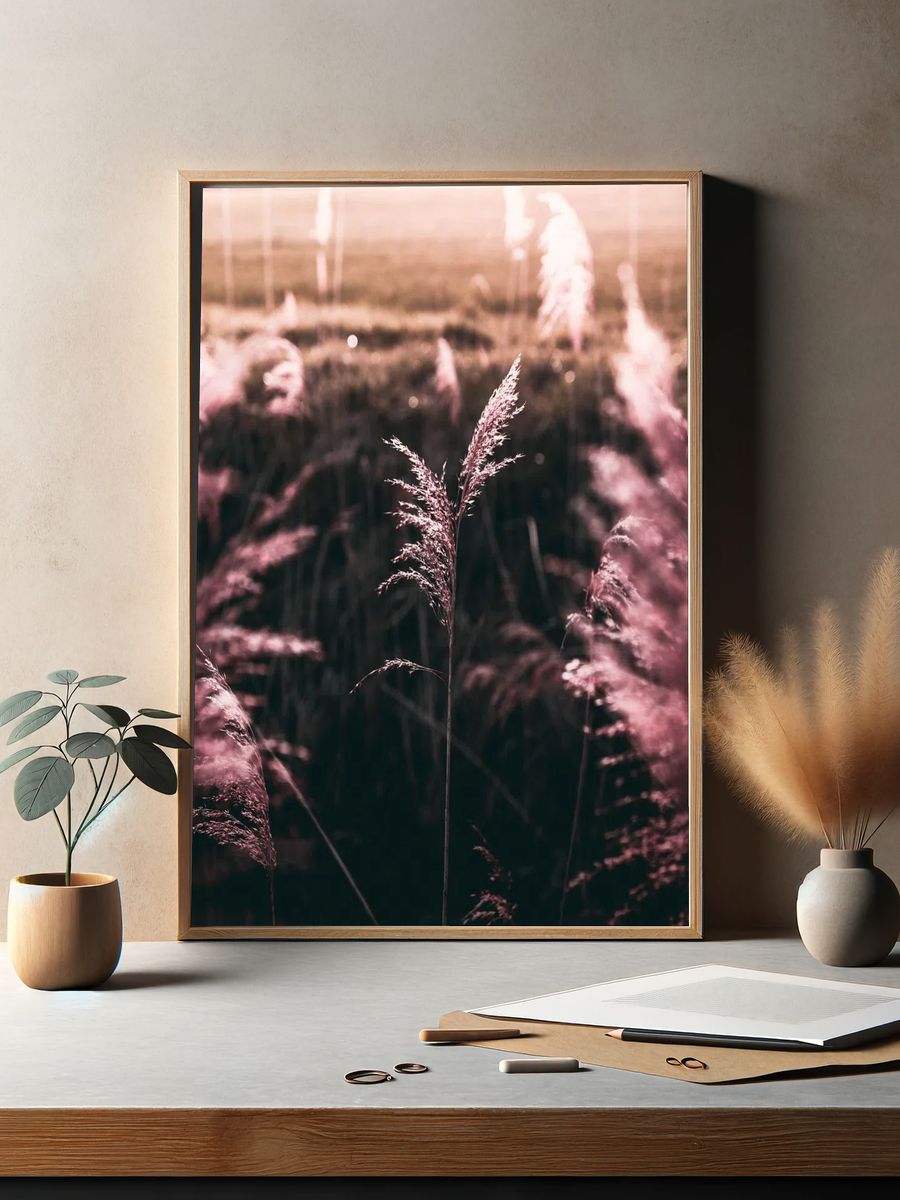 Pampas Grass at Sunset Poster. — room view 2