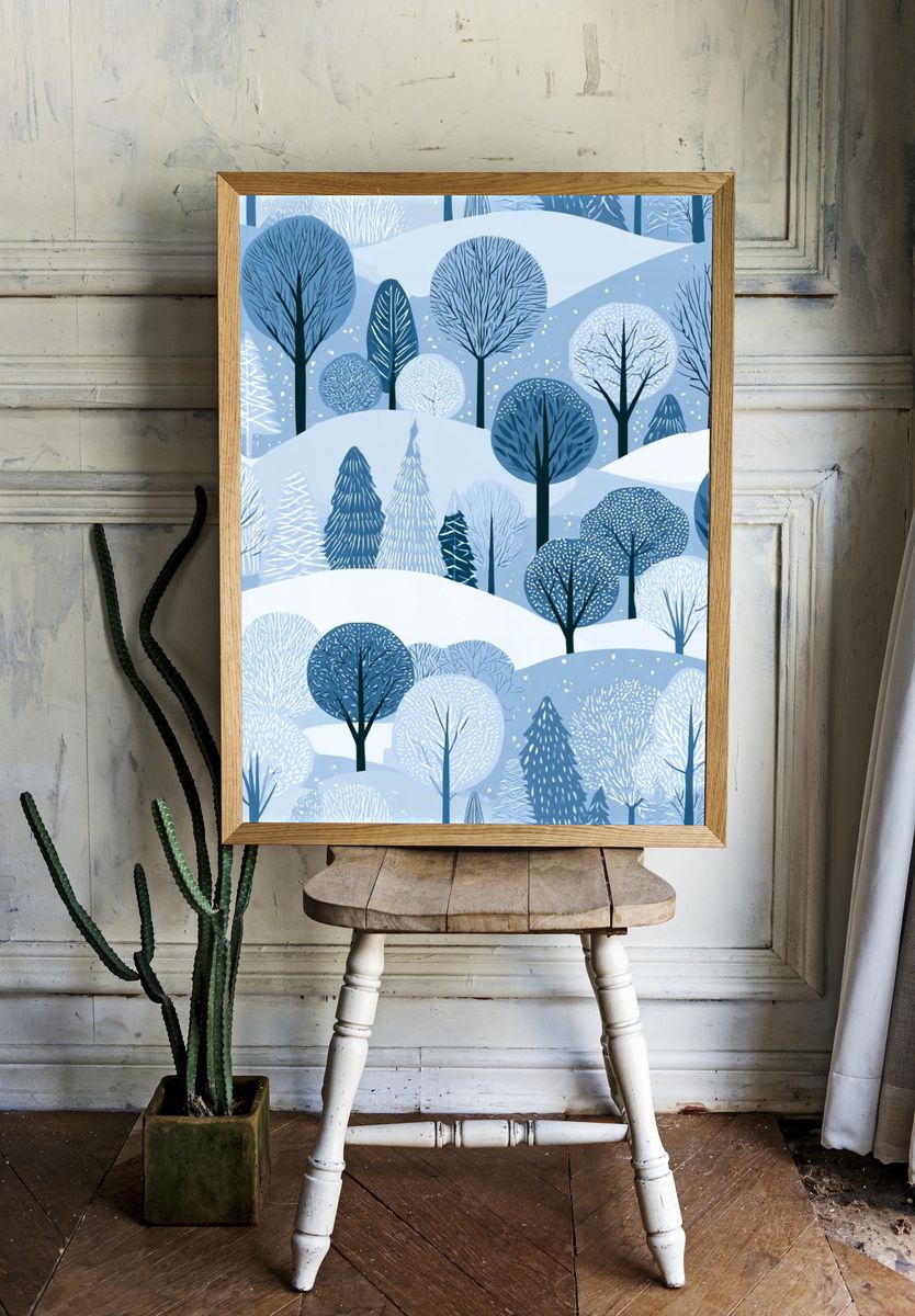 Winter Forest Landscape Poster. — room view 1