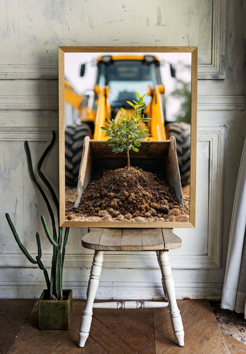 Tree in Construction — Nature Poster room preview