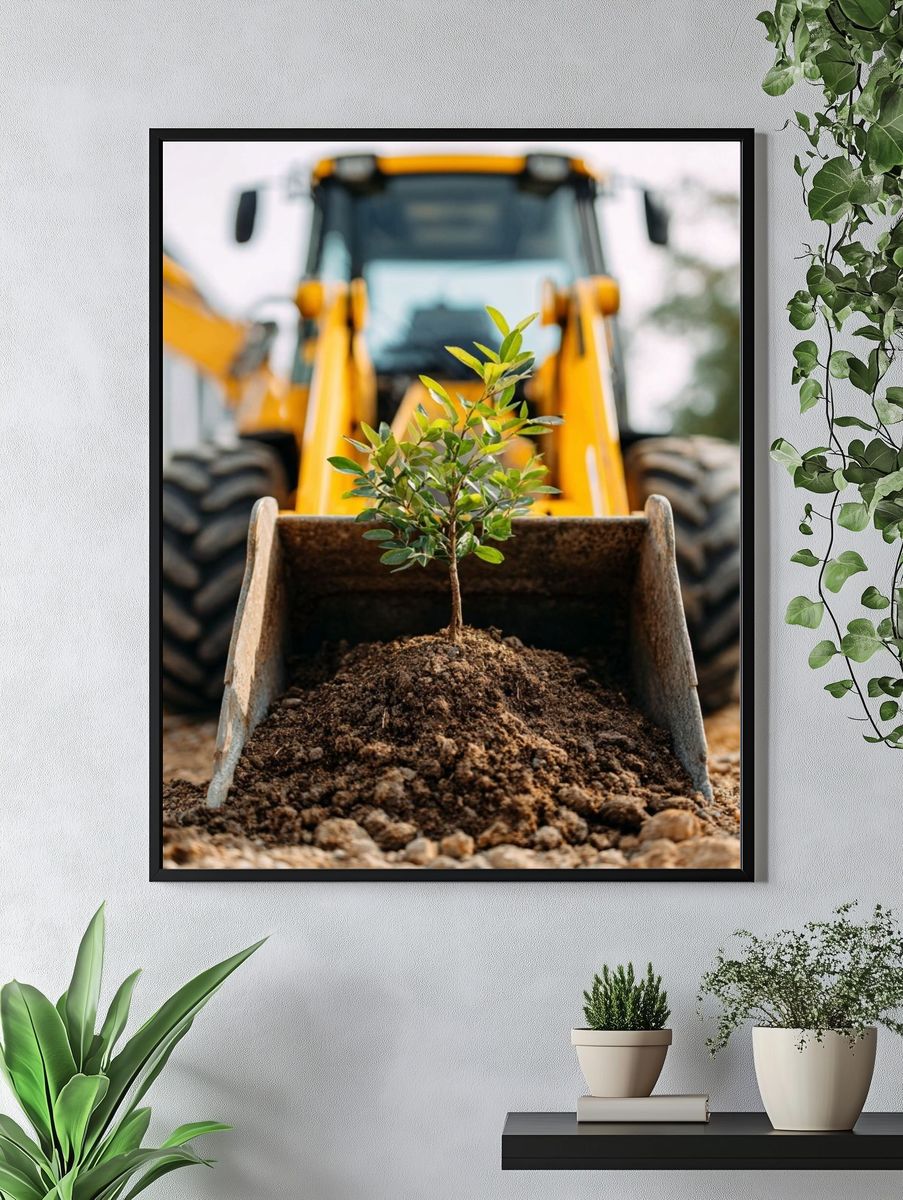 Tree in Construction — Nature Poster. — room view 4