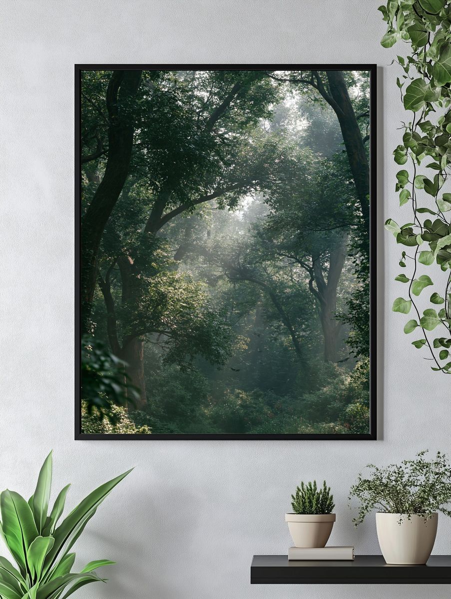 Misty Forest Canopy Poster. — room view 4