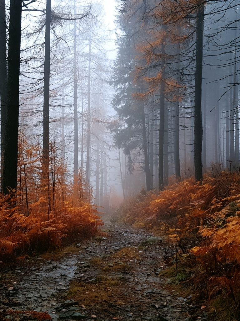 Misty Autumn Forest Poster. poster detail