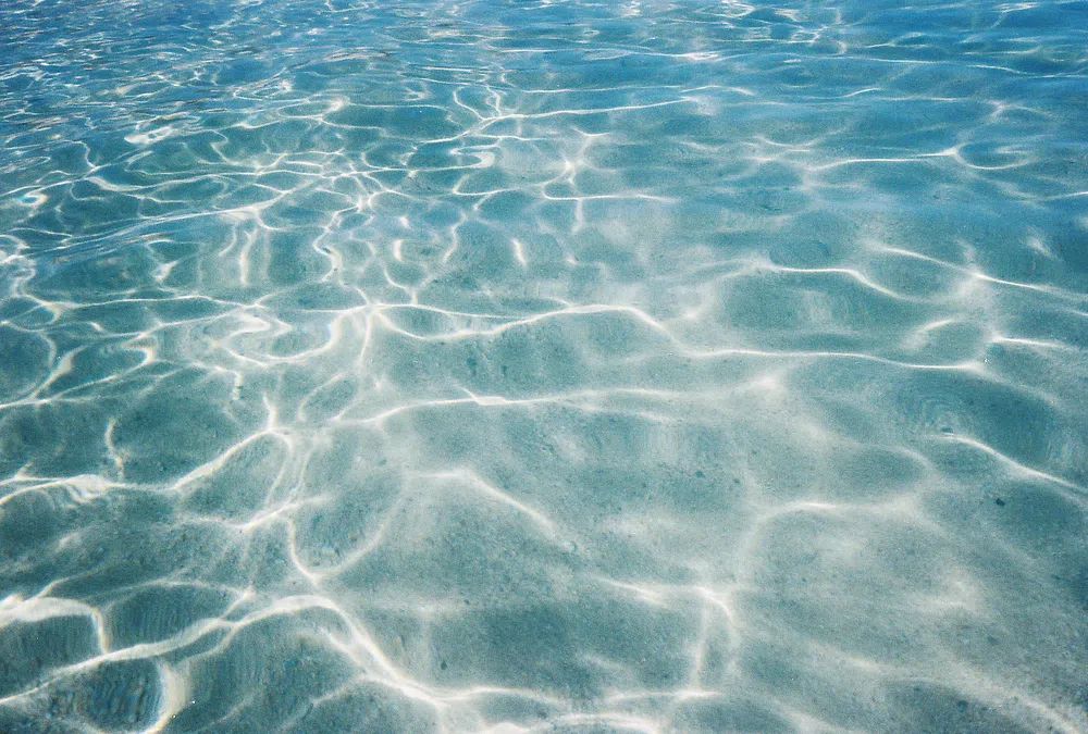 Tropical blue sea water textured. poster — nature art