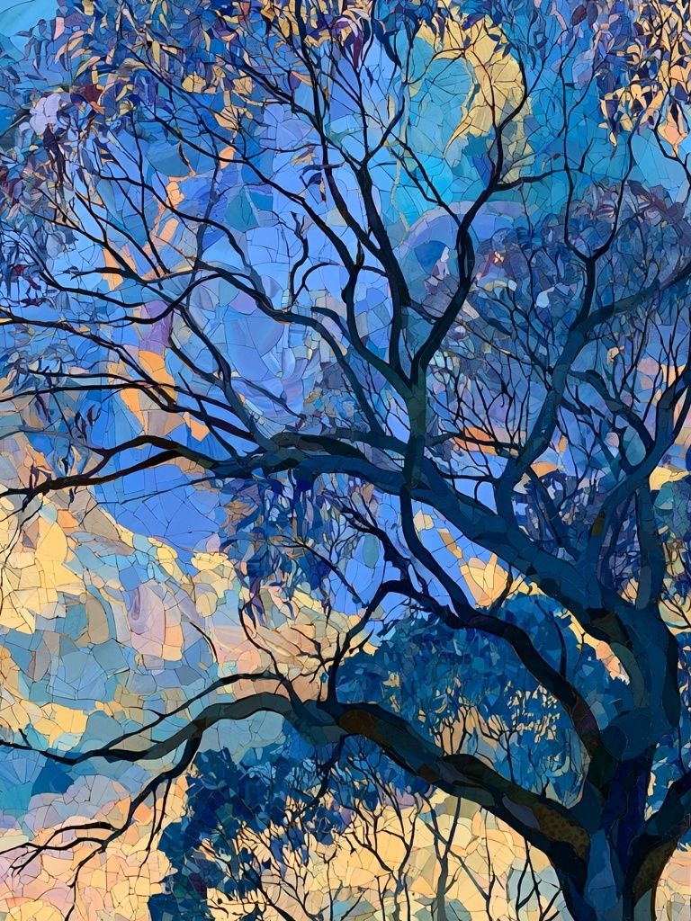 Twilight Tree Canopy Illustration Poster. poster — nature art