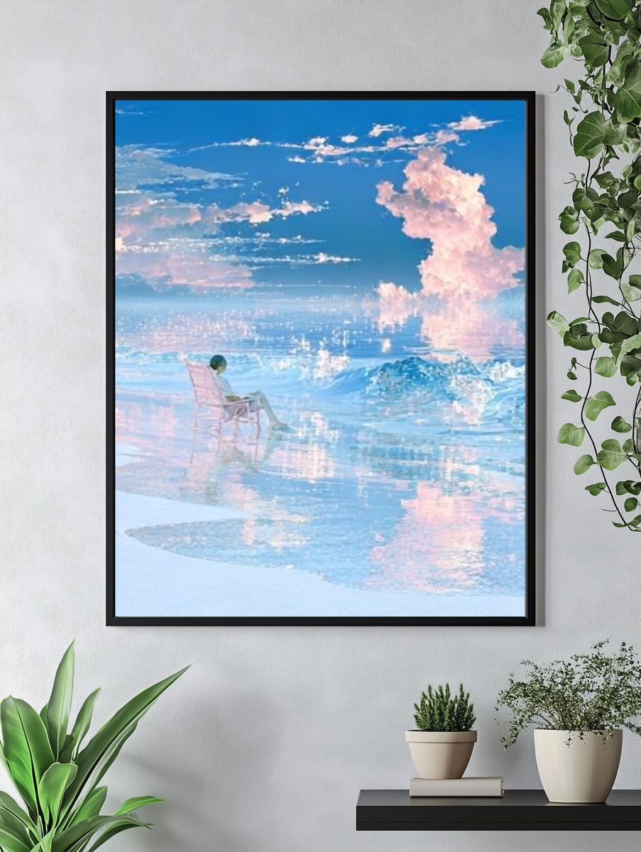 Dreamy Seascape Reflection Print. — room view 4