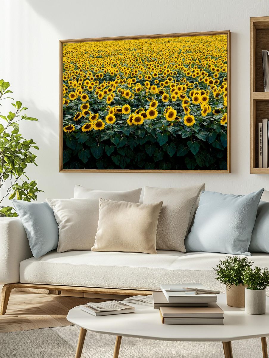 Sunflowers Wisconsin field. Original image. — room view 2