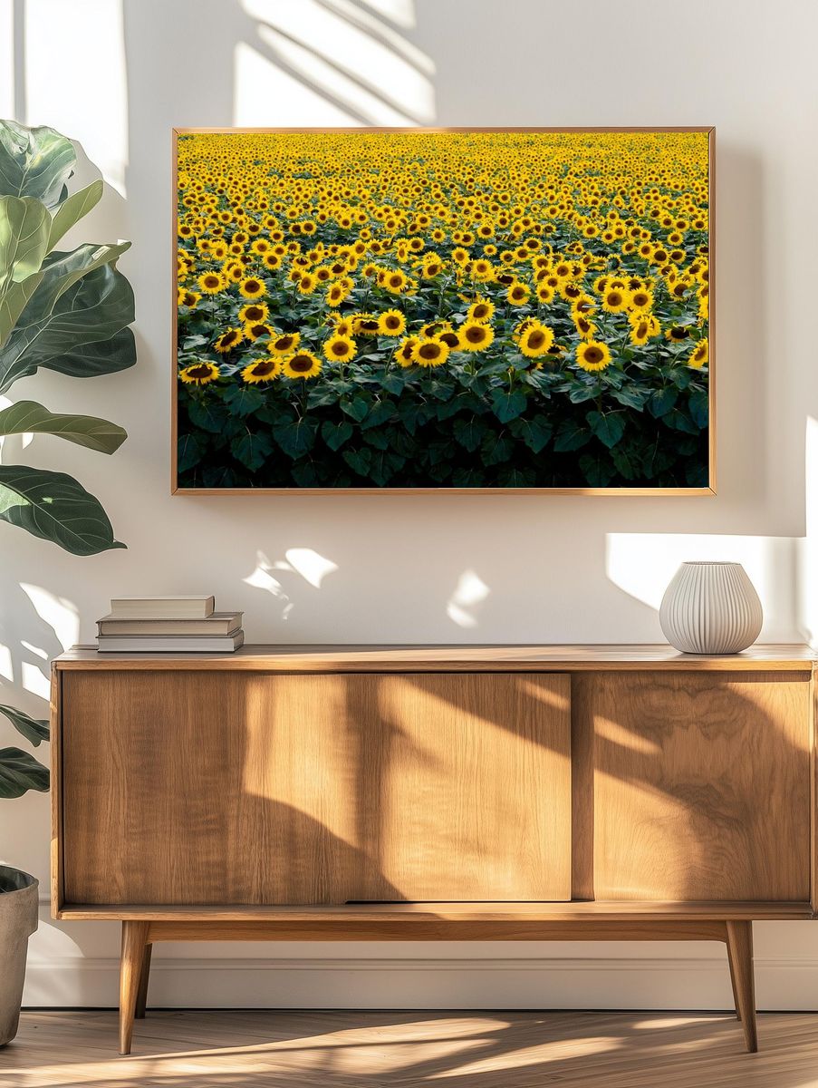 Sunflowers Wisconsin field. Original image. — room view 3