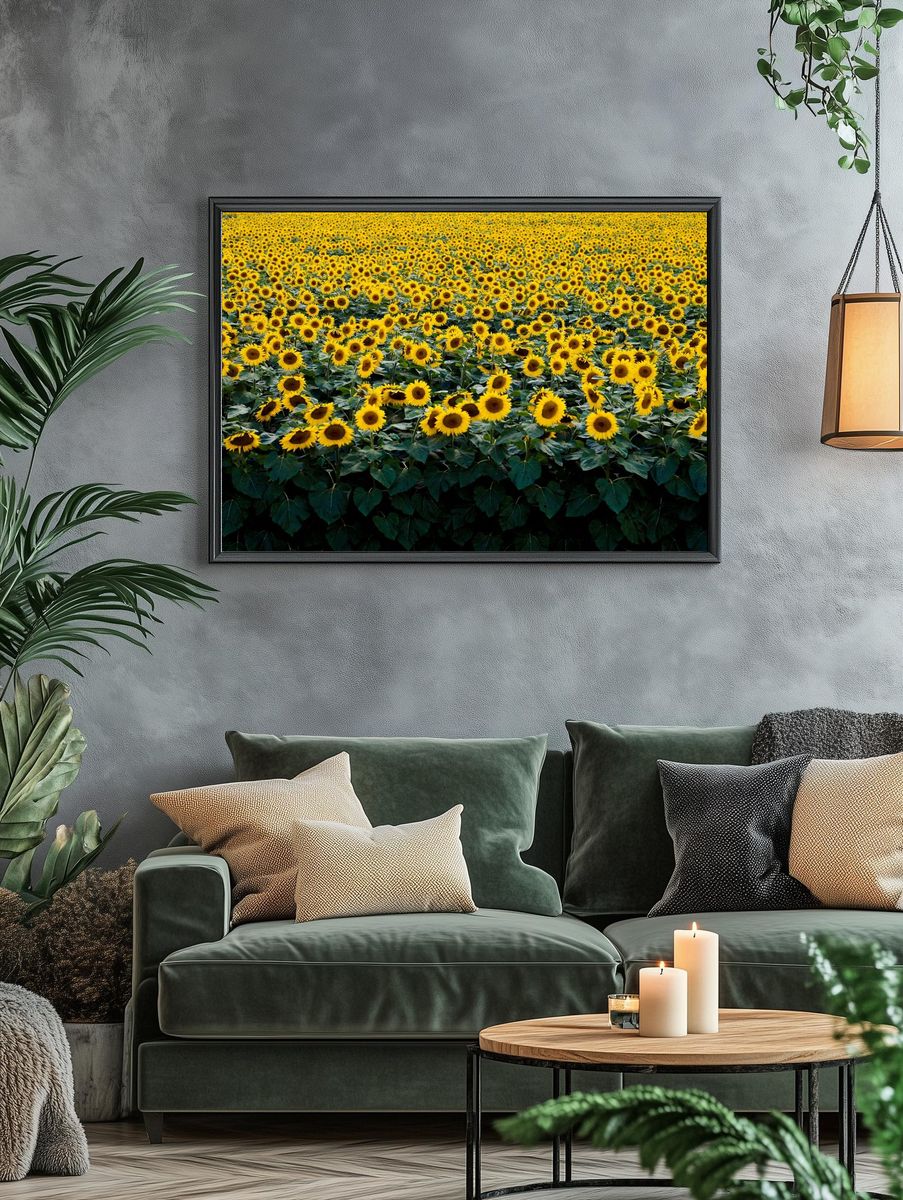 Sunflowers Wisconsin field. Original image. — room view 4