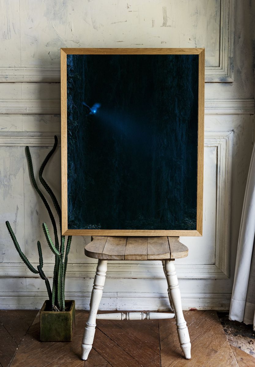 Moonlit Forest Glow Poster. room preview