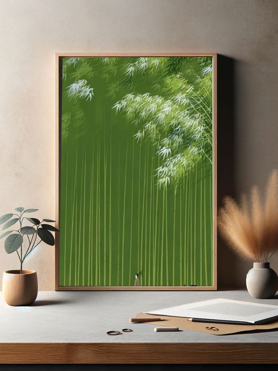 Bamboo Grove Minimalist Print. — room view 2