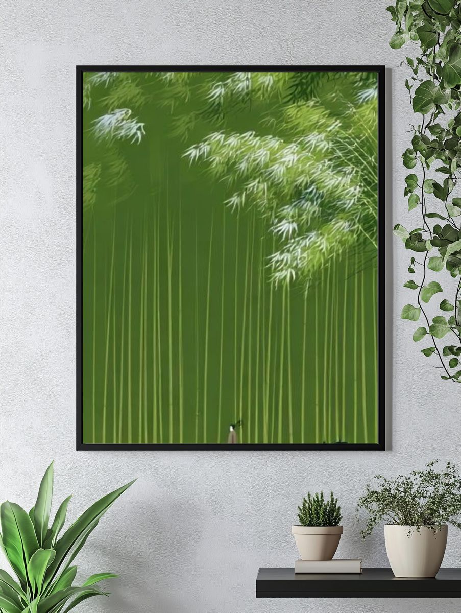 Bamboo Grove Minimalist Print. — room view 4