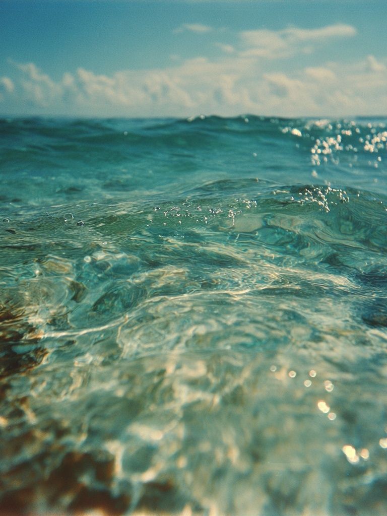 Turquoise Ocean Waves Photography Poster. poster detail
