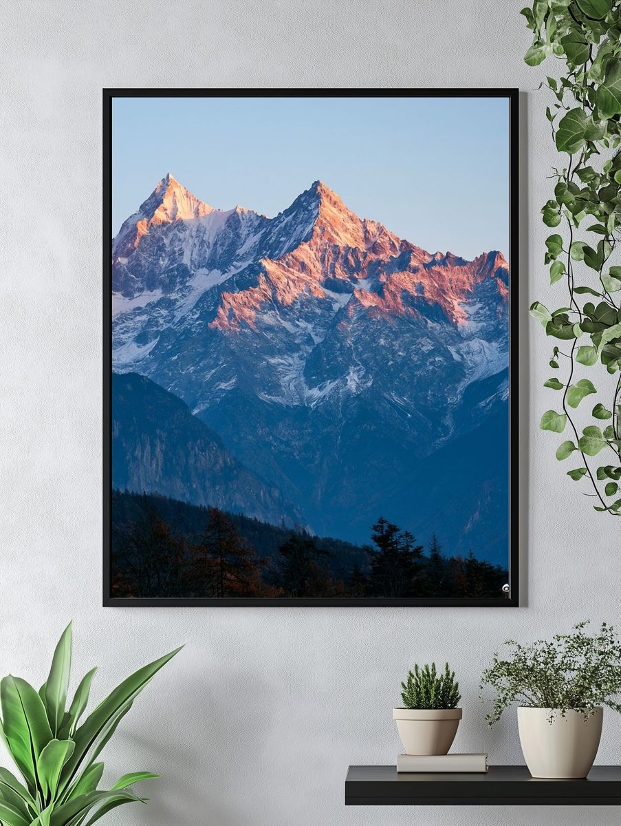 Alpine Sunrise Mountain Poster. — room view 4