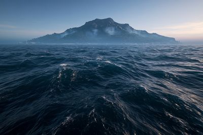 Misty Island Seascape Poster.