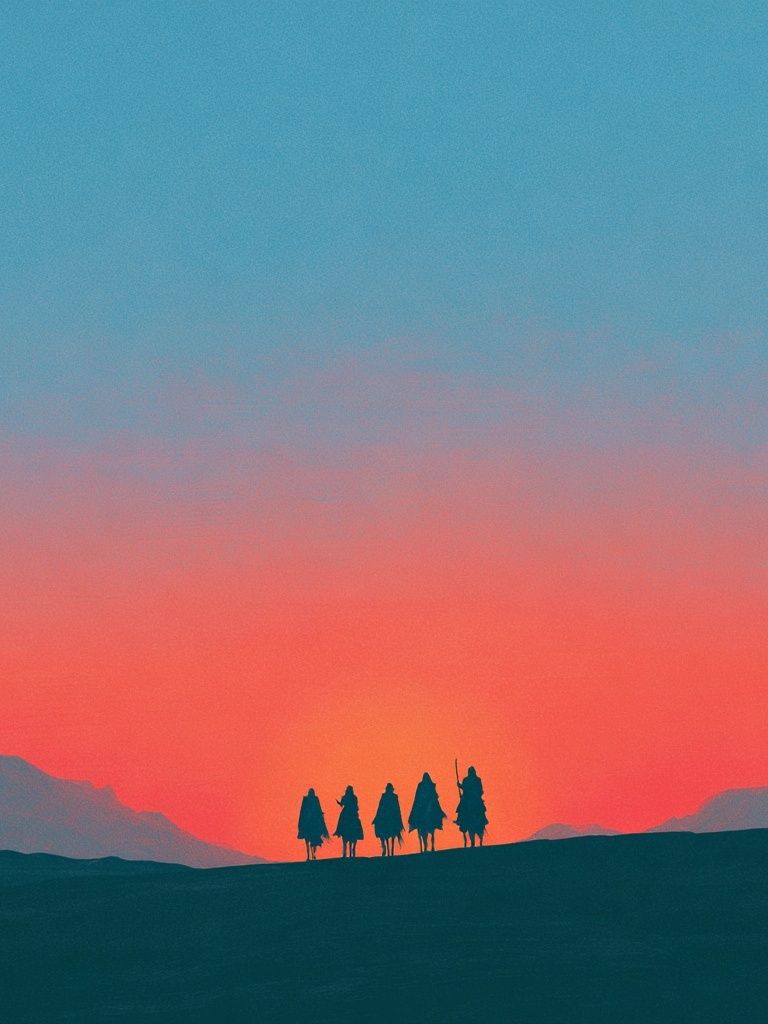 Desert Travelers Sunset Print. poster — nature art