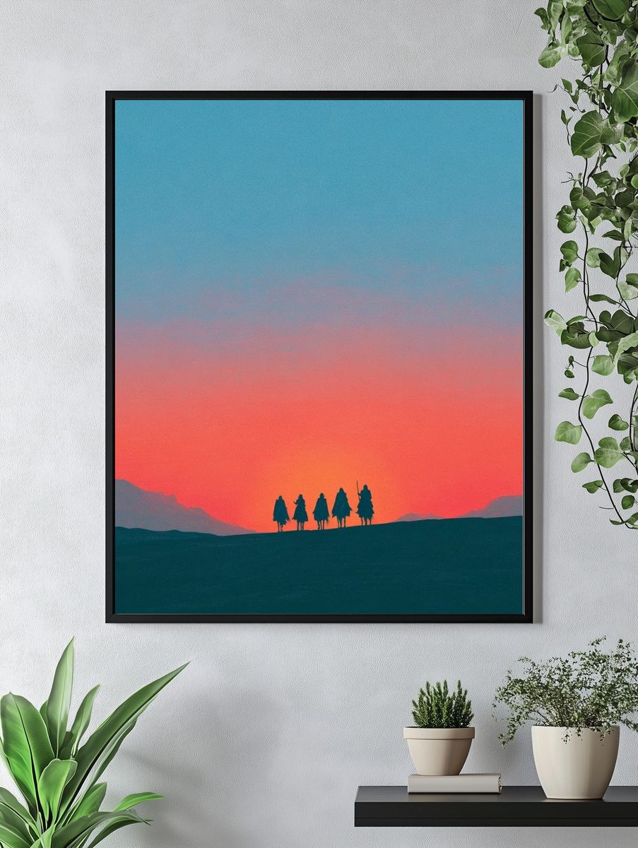 Desert Travelers Sunset Print. — room view 4