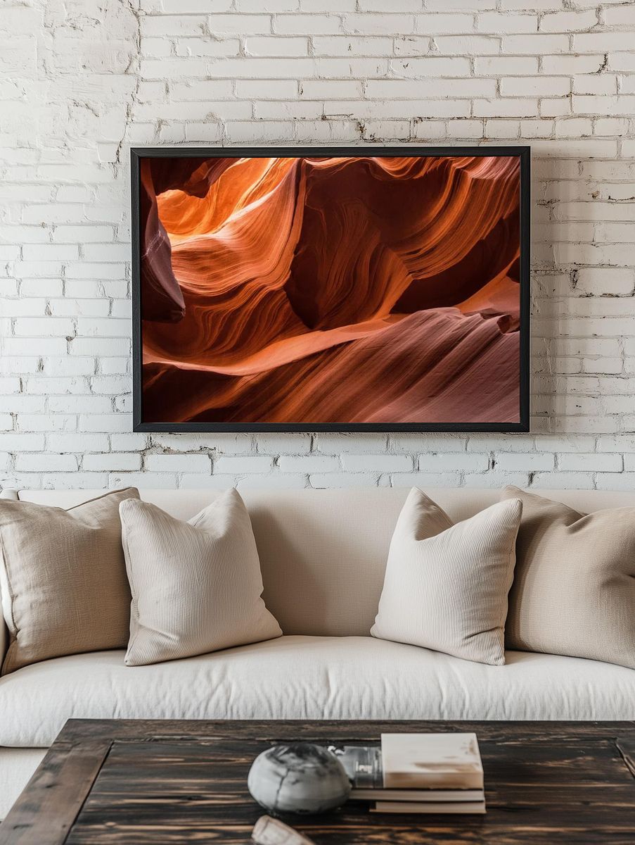 Desktop wallpaper Antelope Canyon background. room preview