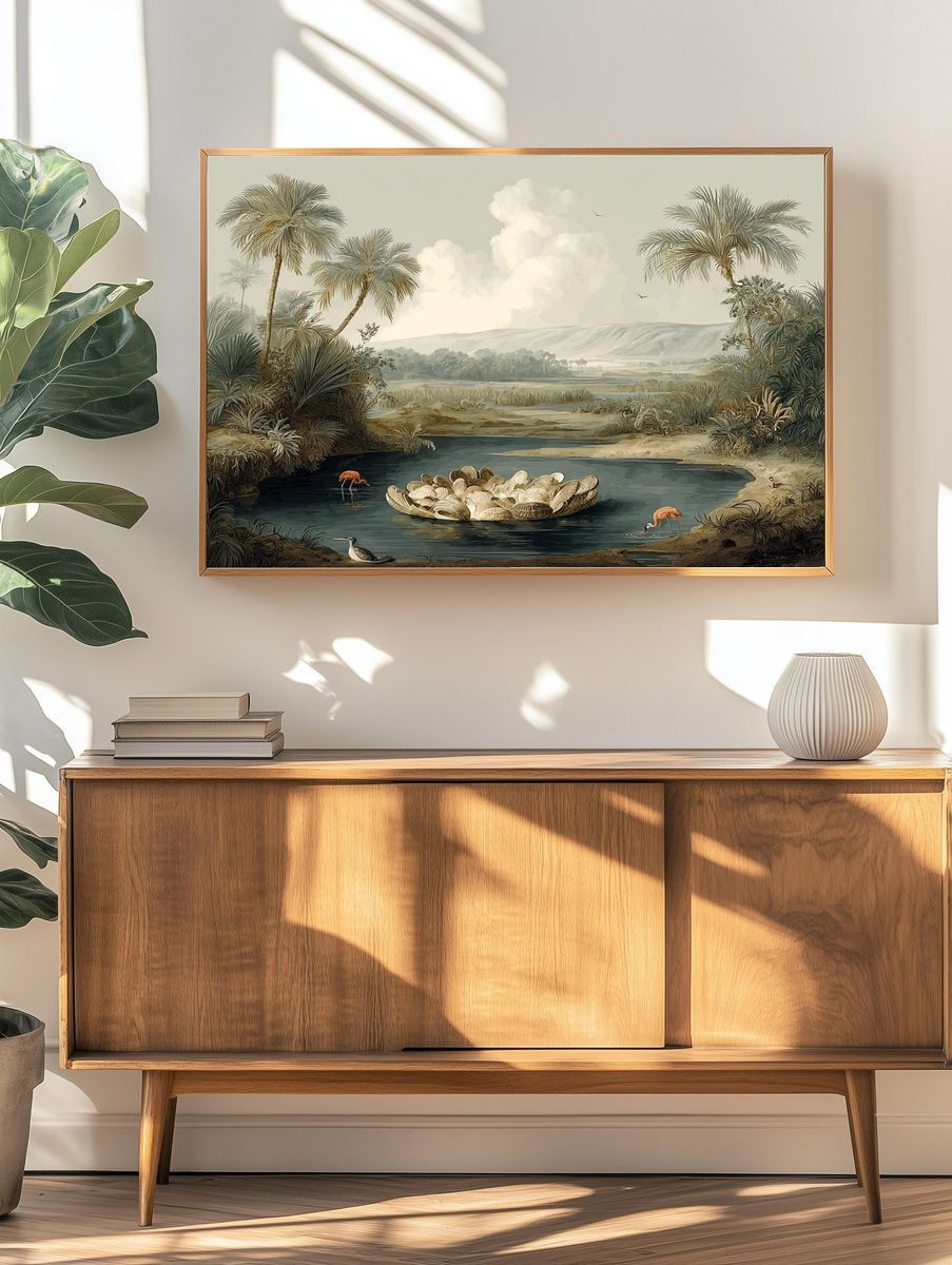 Tropical Lagoon Landscape Print. — room view 3