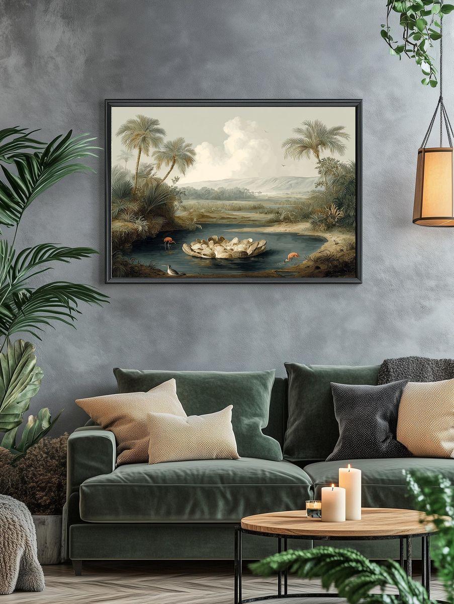 Tropical Lagoon Landscape Print. — room view 4