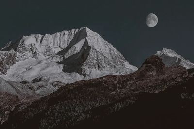 Snow covering top summit Italy. poster