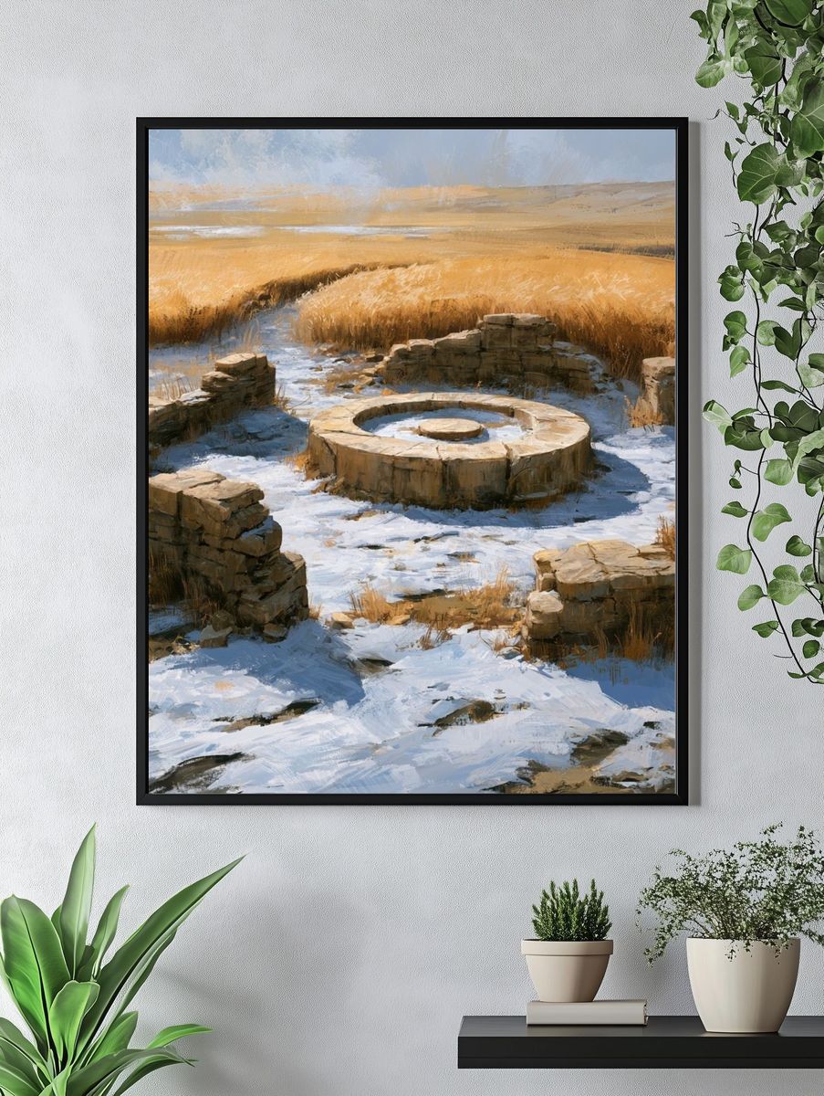 Winter Ruins Landscape Print. — room view 4