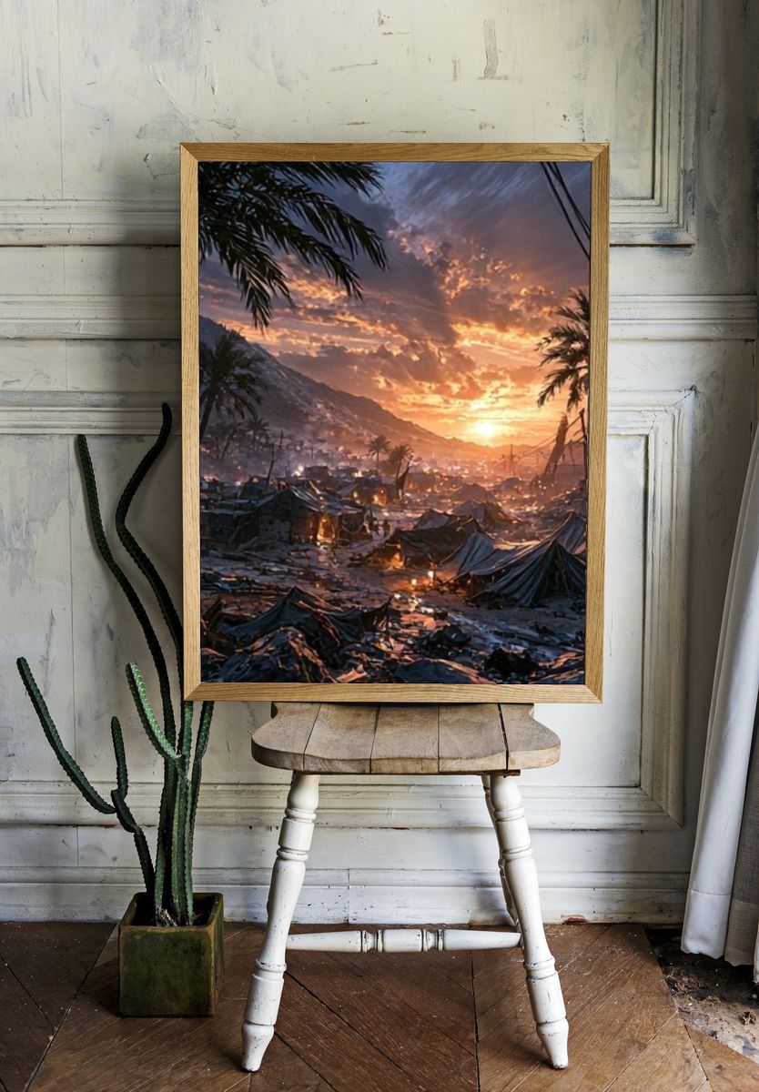 Tropical Sunset Camp Poster. room preview