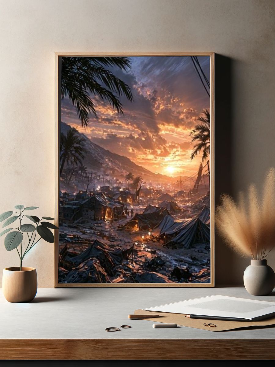Tropical Sunset Camp Poster. — room view 2