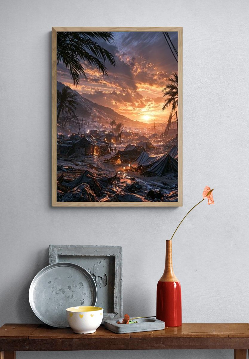 Tropical Sunset Camp Poster. — room view 3