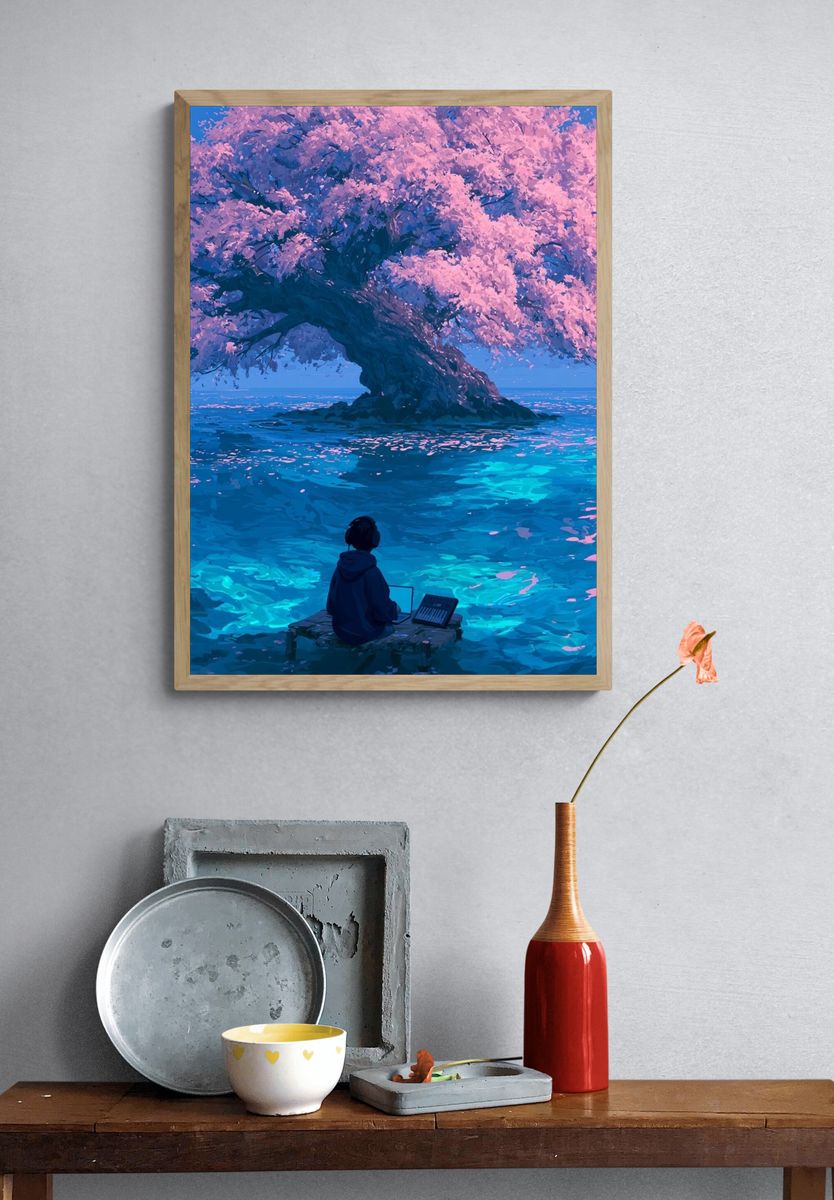 Cherry Blossom Dreamscape Print. — room view 3