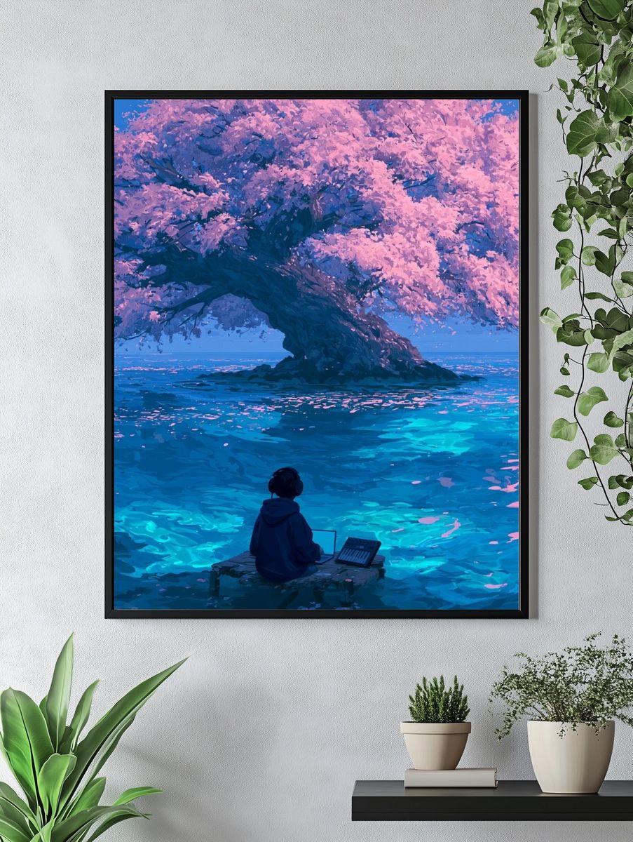 Cherry Blossom Dreamscape Print. — room view 4
