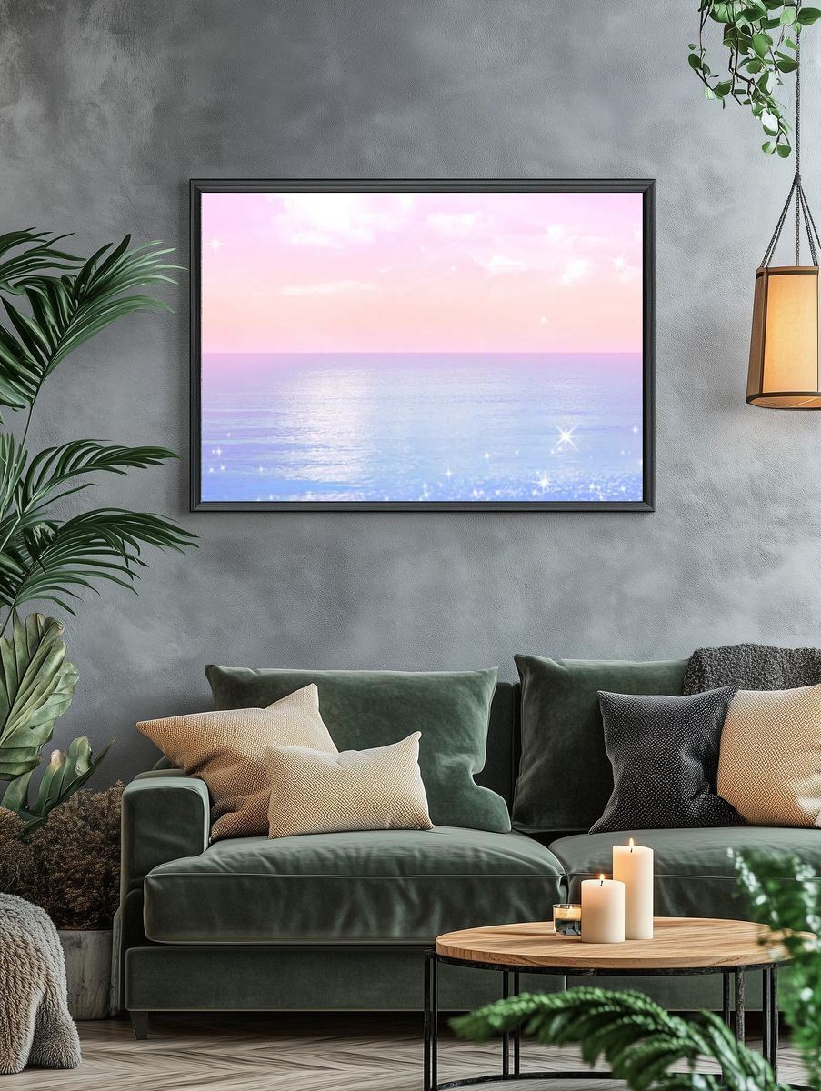 Pastel beach desktop wallpaper, aesthetic. — room view 4