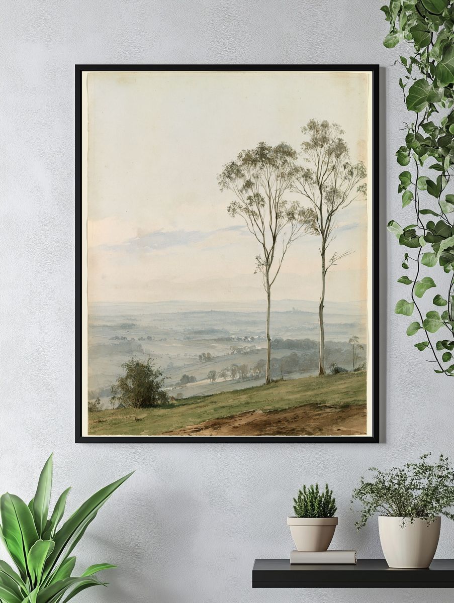 Misty Eucalyptus Landscape Print. — room view 4