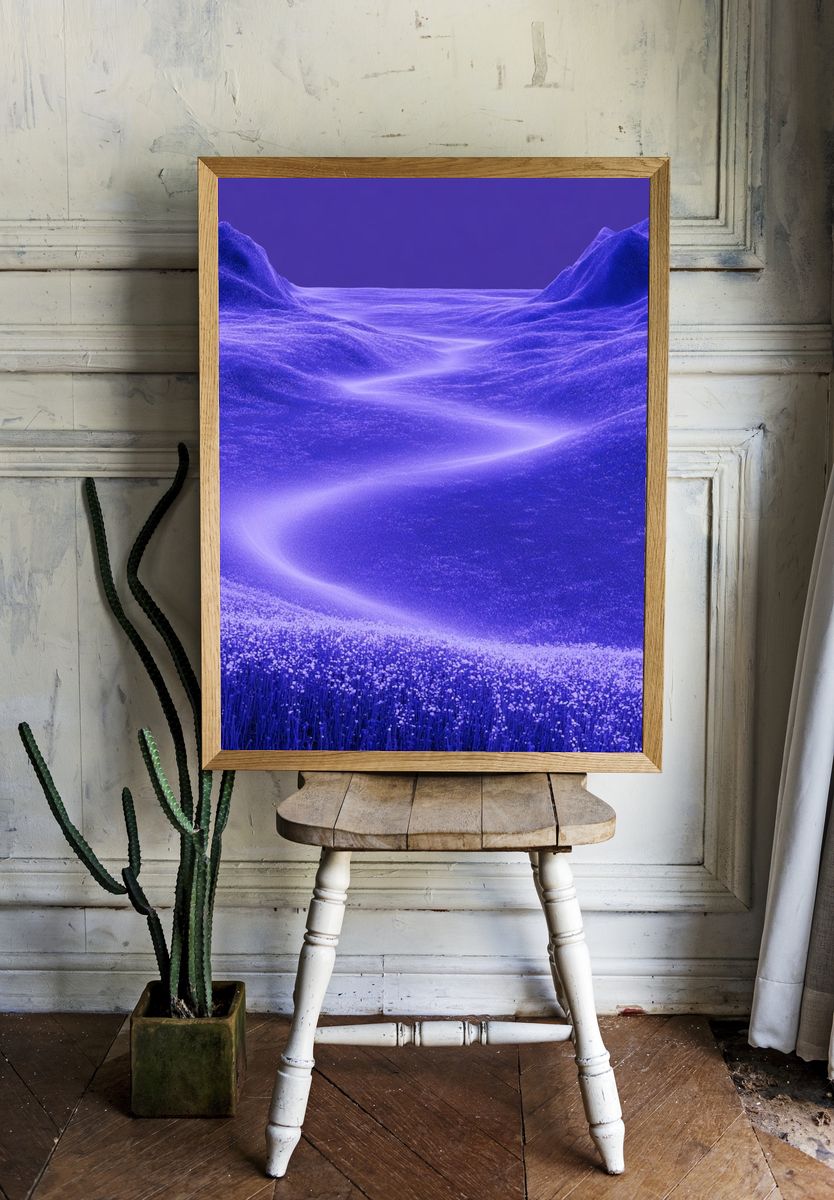Purple Dreamscape Landscape Print. room preview