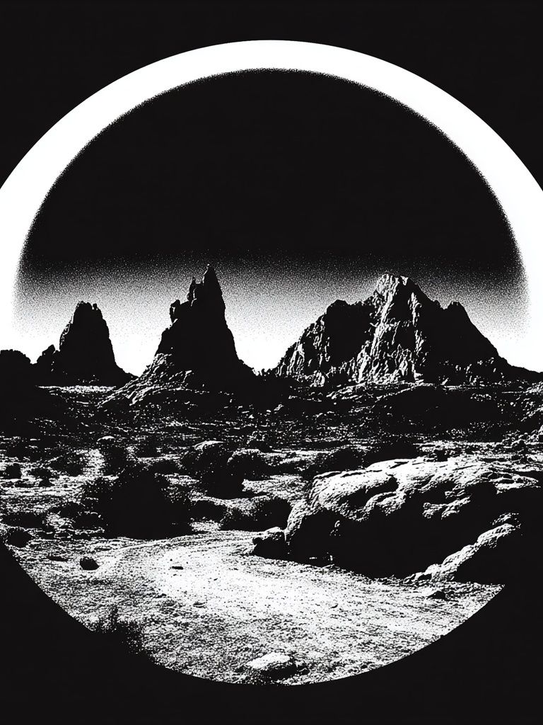 Lunar Mountain Landscape Print. poster — nature art