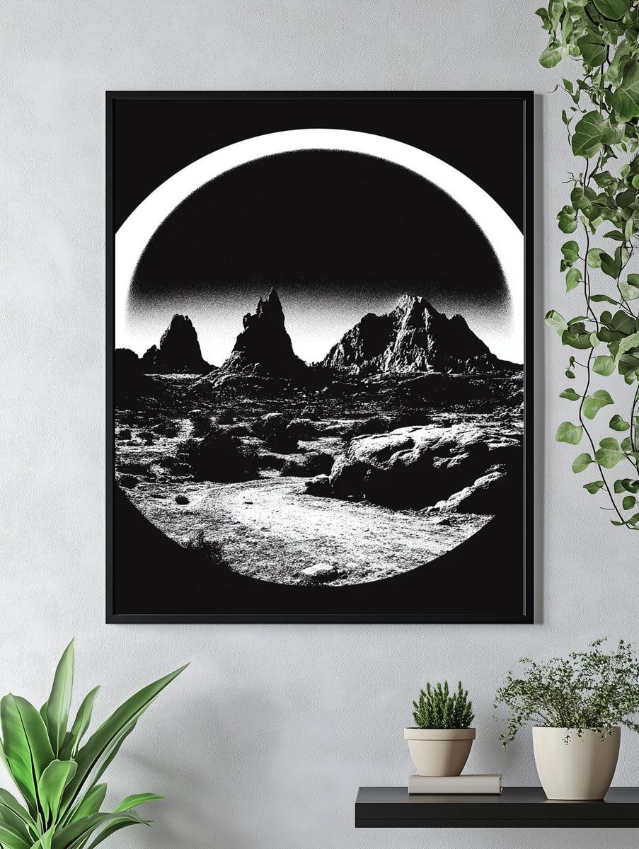 Lunar Mountain Landscape Print. — room view 4